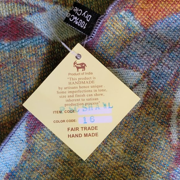 COPY - Rapti Fashion Reversible Buckle Shawl. Multi Colored. RF15. - Picture 6 of 7